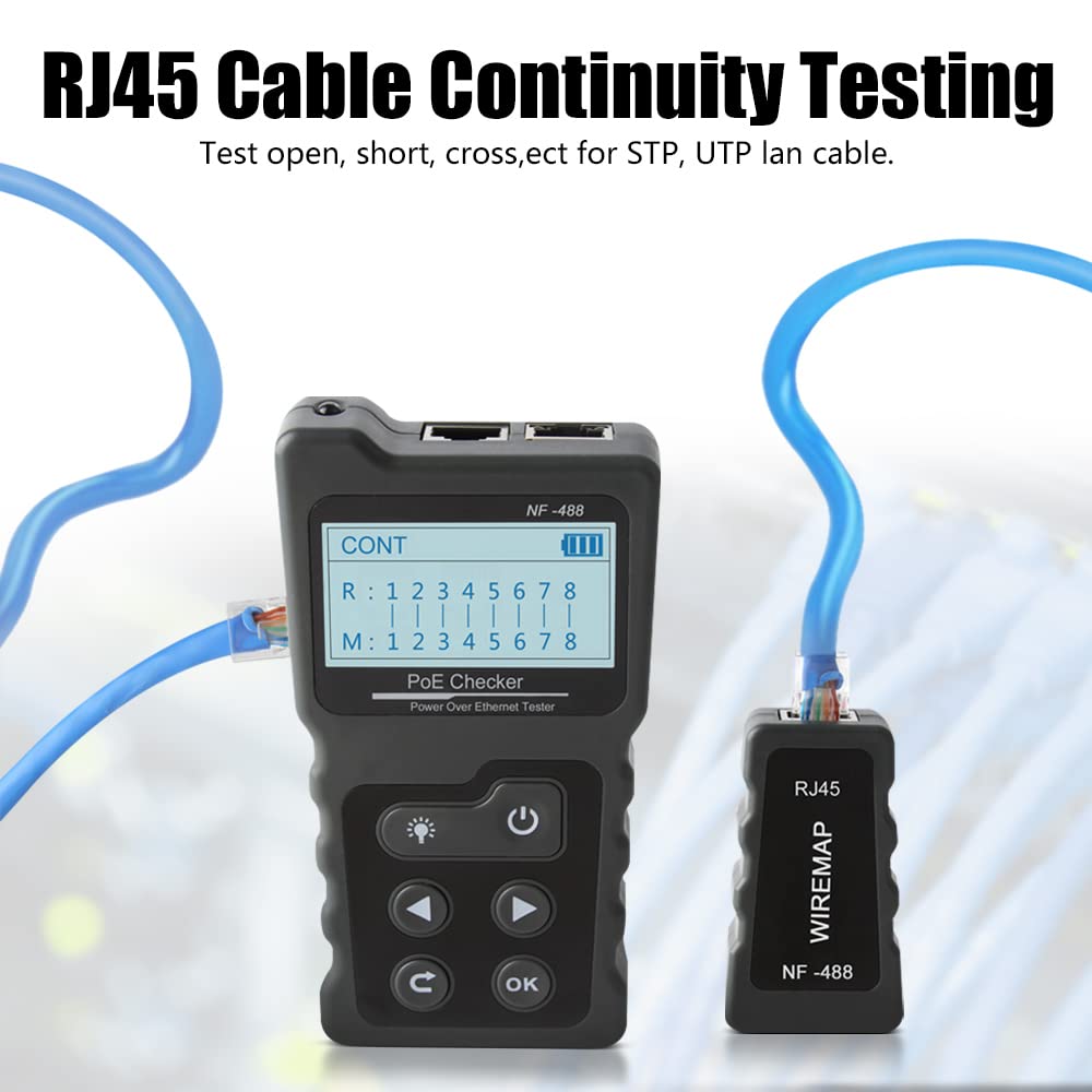 RJ45 Ethernet Tester, POE Cable Tester, Pack of 2 Z367687