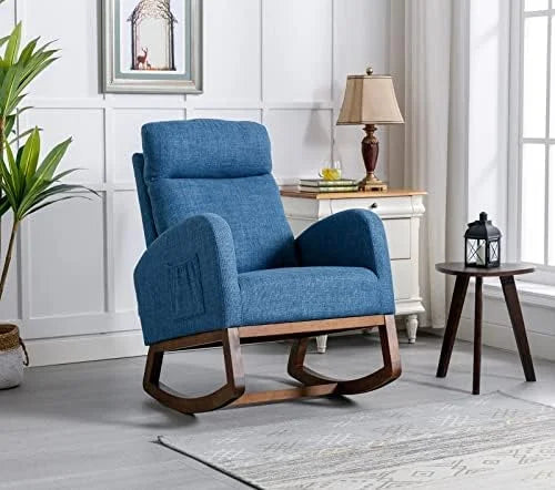 Off White Upholstered Rocking Chair W8987