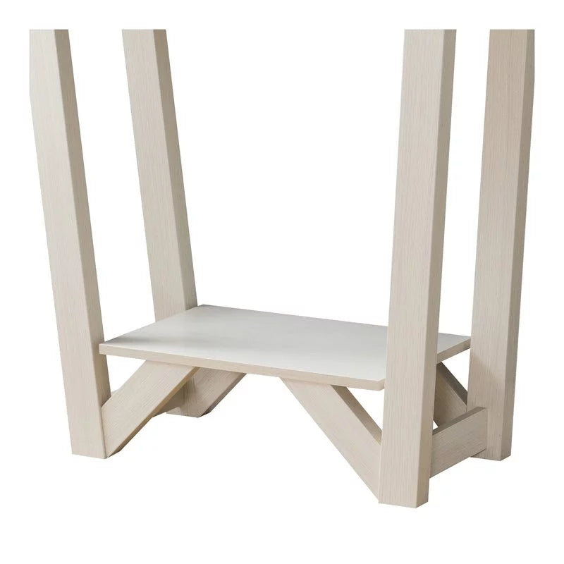 Contemporary Wood 1-Drawer Console Table in Ivory and Light Oak E4886