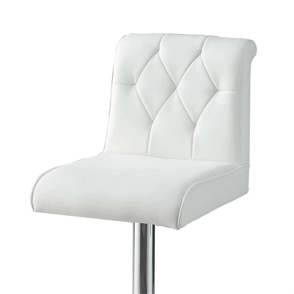 White Faux Leather Adjustable Height Swivel Barstool Set of 2 R93590