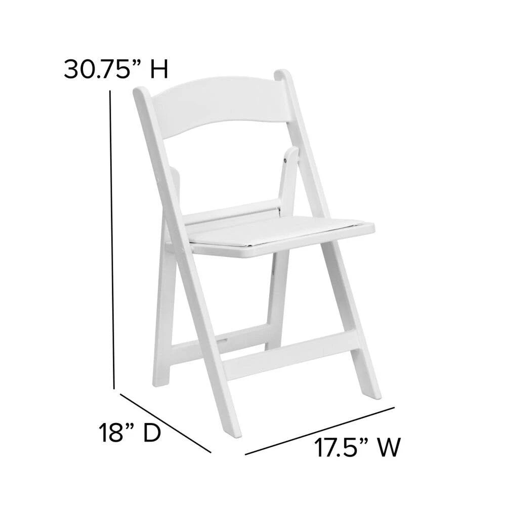 White Resin Folding Chairs (Set of 4) T345