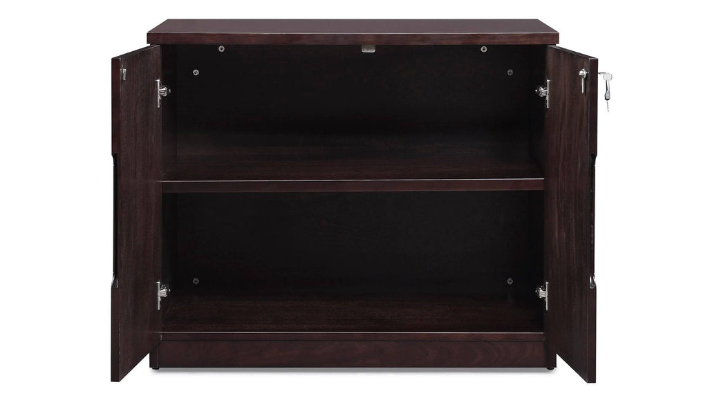 Dark Walnut 2 Door Storage Printer Cabinet Q90107