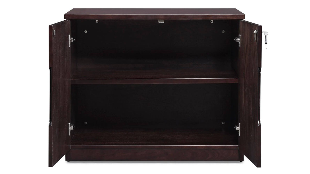 Dark Walnut 2 Door Storage Printer Cabinet Q90107