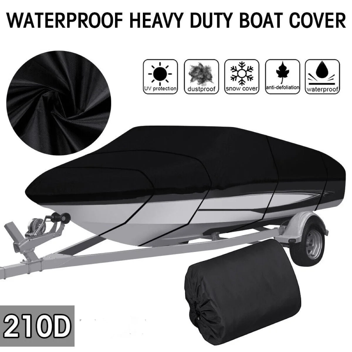 Green Waterproof Heavy Duty Boat Cover 11ft-13ft P429053