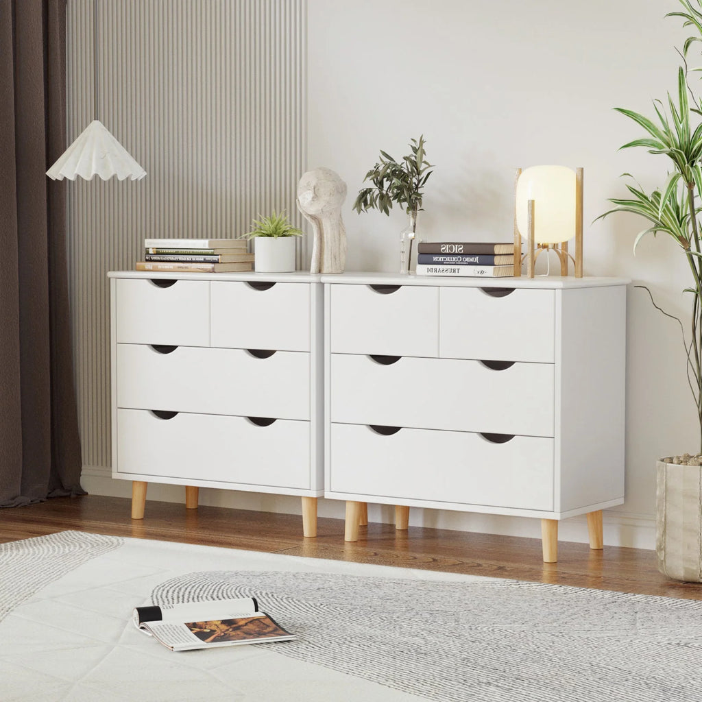 White 6 Drawer Wood Dresser X237