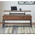 Industrial Wood and Metal Lift Top Coffee Table Y604
