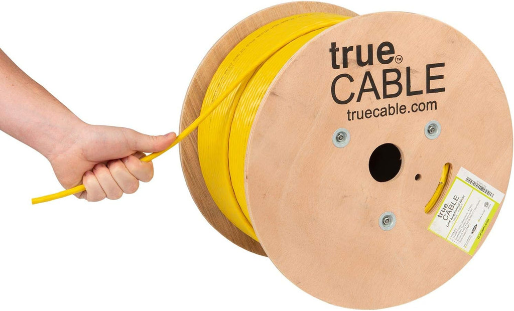 Cat6A Riser 1000ft Black 23AWG 4 Pair Solid Bare Copper 750MHz UTP Bulk Ethernet Cable A9699