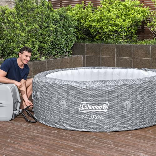 Grey Large Round Inflatable Hot Tub with 180 AirJets and EnergySense Cover L49013