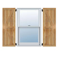 Rough Sawn Western Red Cedar Framed Board-n-Batten Shutters C256114