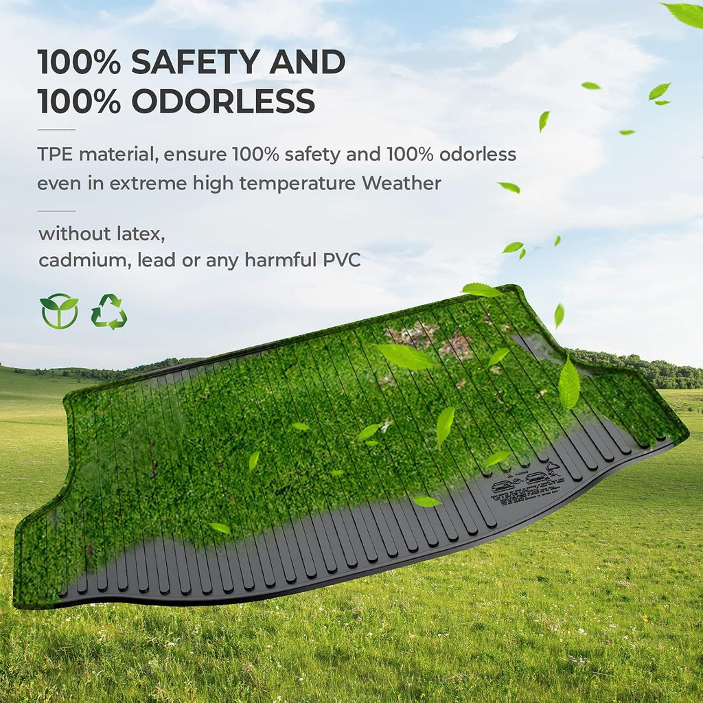 Black Rear Cargo Mat Trunk Liner Pack of 2 L15601
