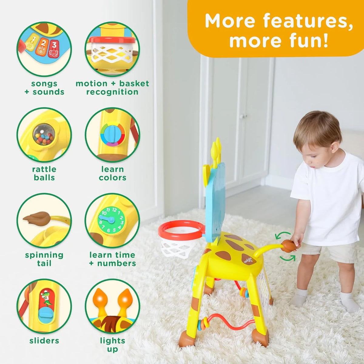 Giraffe Basketball Hoop & Soccer Goal Activity Center V87924