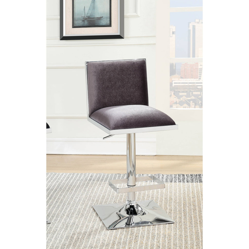 Grey Velvet Padded Barstool K2652