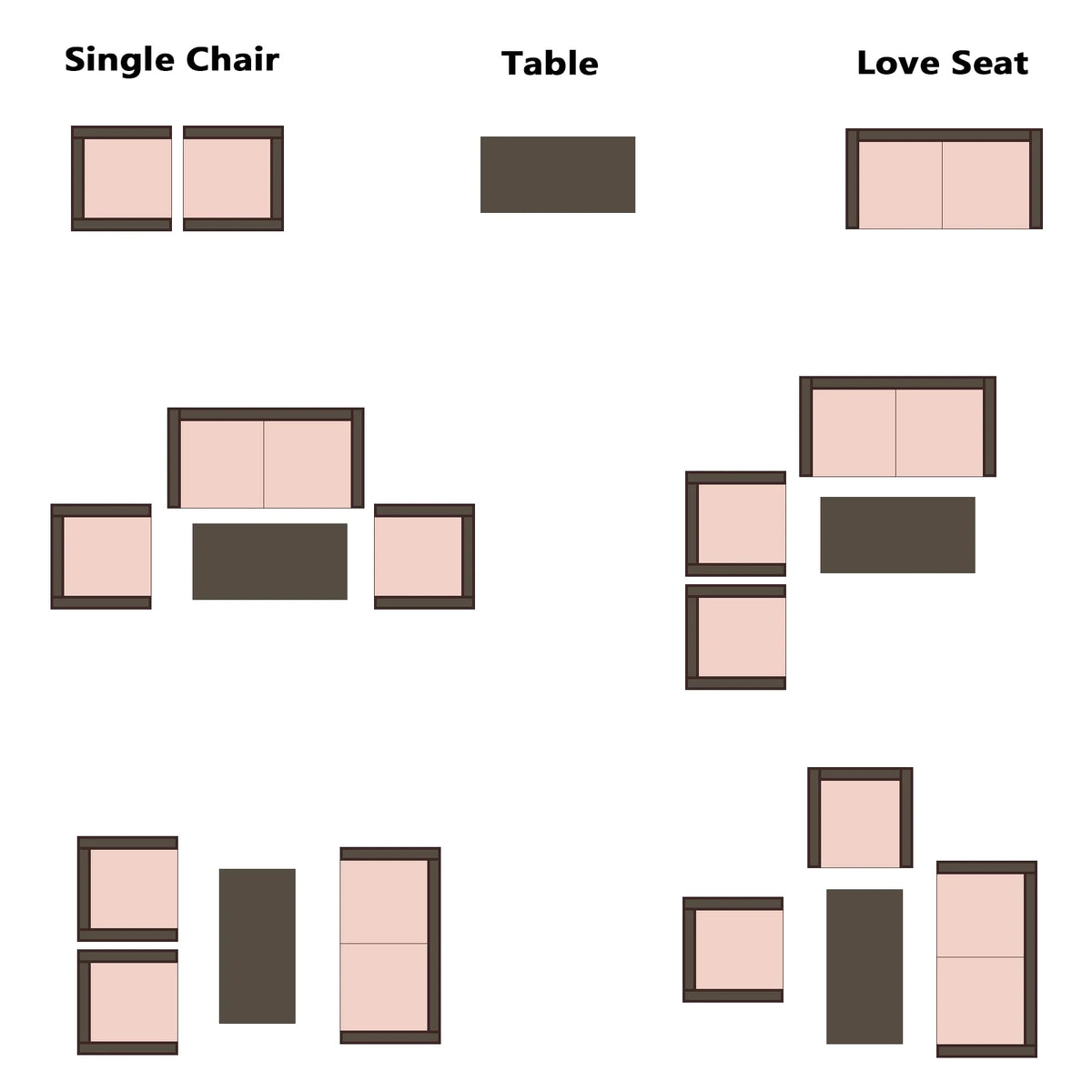 4-Piece PE Wicker Patio Conversation Set with Cushions A990