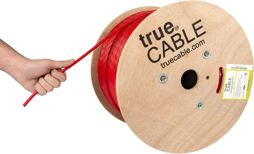 Cat6A Riser 1000ft Black 23AWG 4 Pair Solid Bare Copper 750MHz UTP Bulk Ethernet Cable A9699