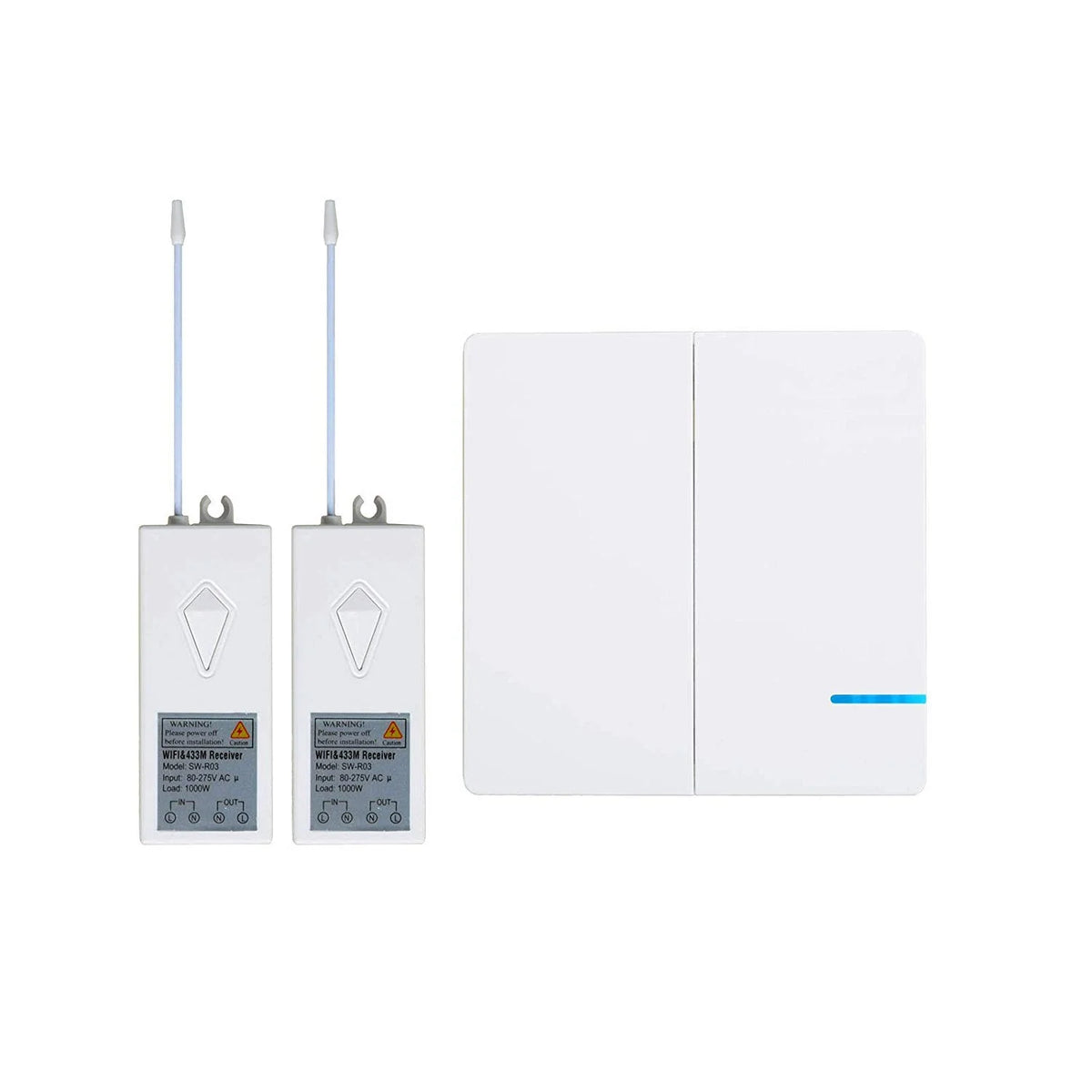2-gang Smart Light Switch with WiFi Receiver W350918