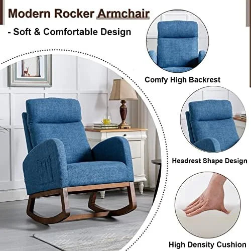 Off White Upholstered Rocking Chair W8987