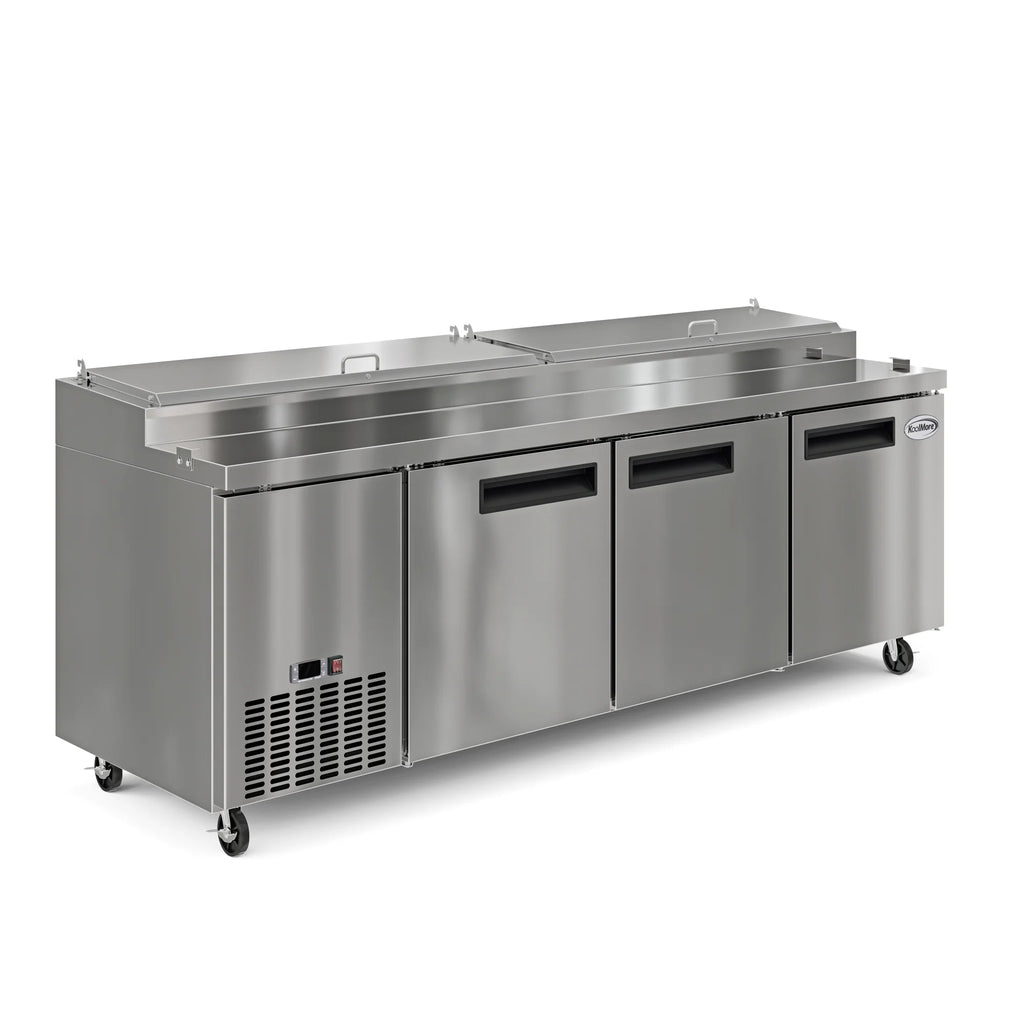 92 In. Three Door Stainless-Steel Pizza Prep Refrigerator S6703