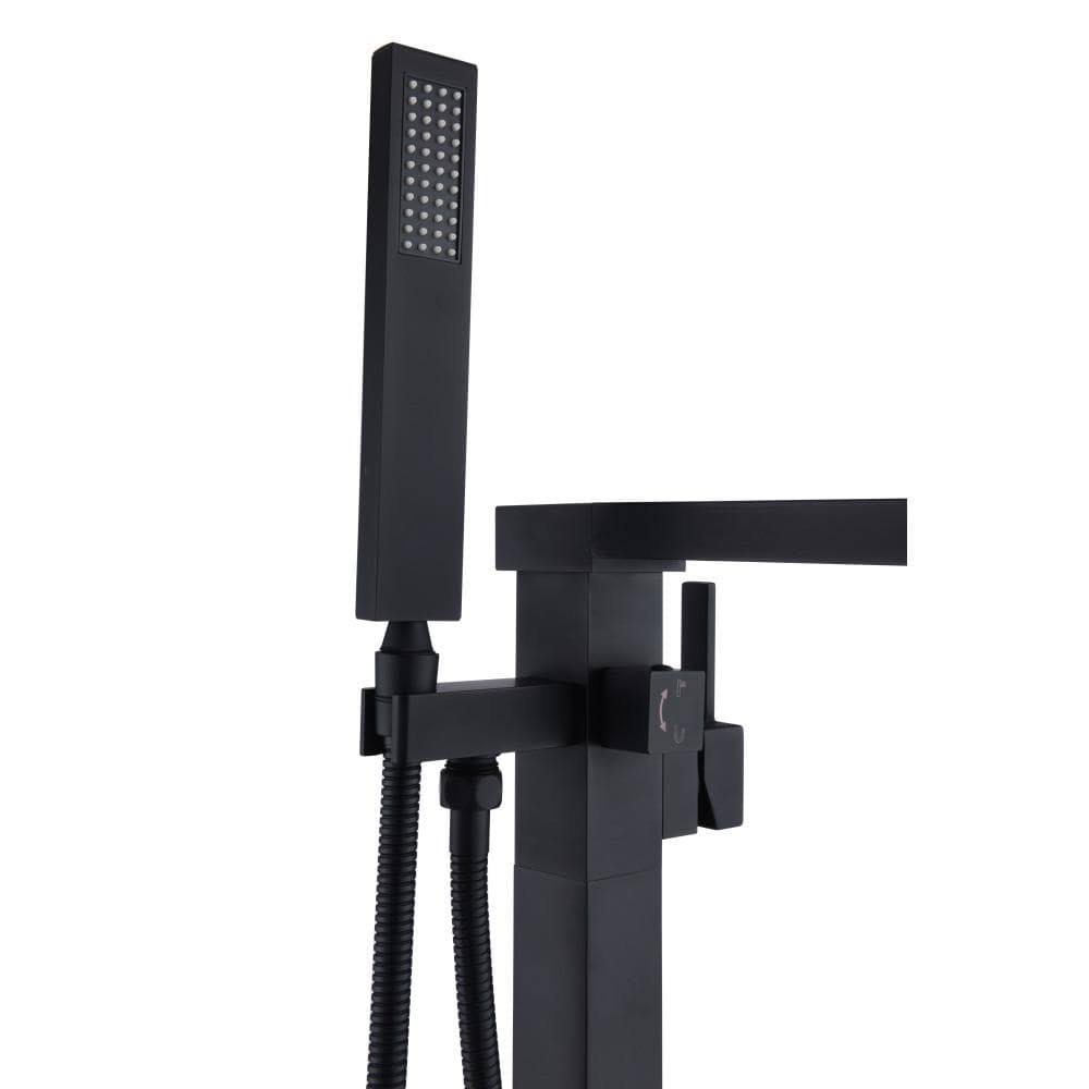 Matte Black Claw Foot Tub Faucet with Hand Shower A6813