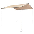 Beige Steel Gazebo Pavilion Tent Canopy J98240