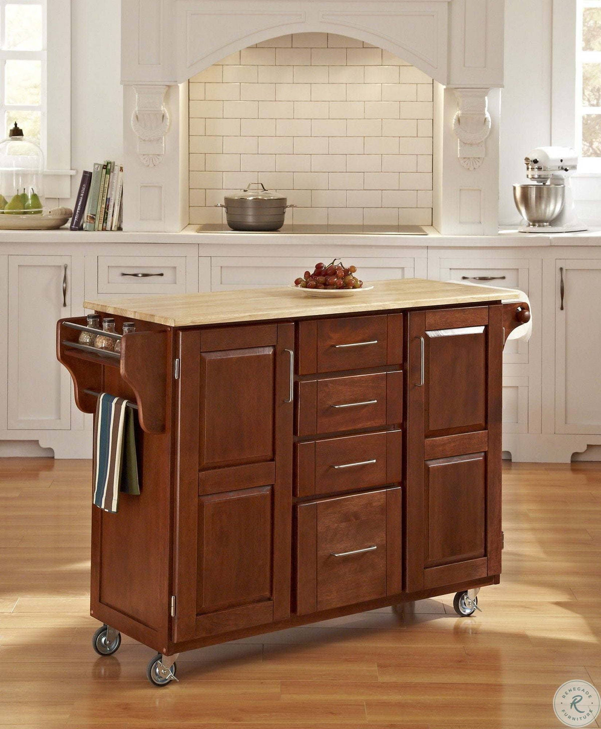 Warm Oak Cart with Wood Top G436220