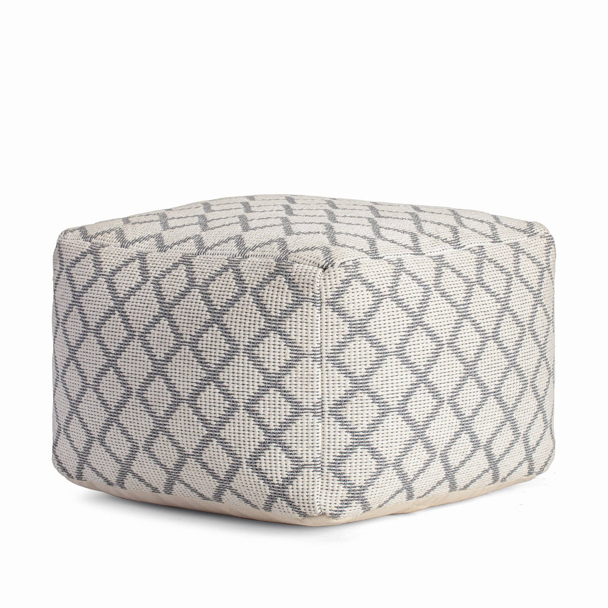 Gray & Ivory Pouf O469523