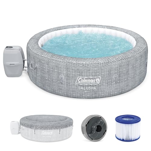 Grey Large Round Inflatable Hot Tub with 180 AirJets and EnergySense Cover L49013