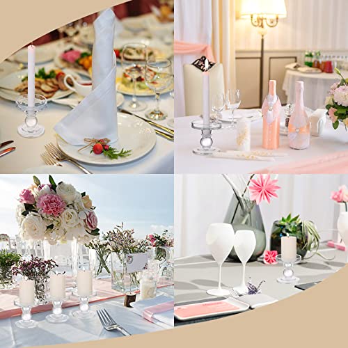 6 Pcs Clear Glass Candle Holders Z30367