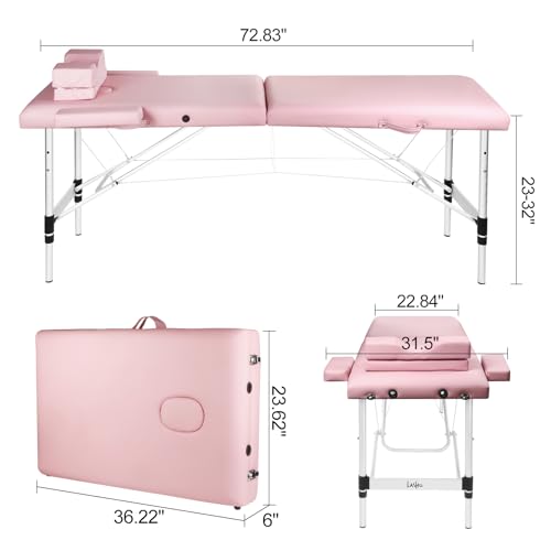 Pink Height Adjustable Waterproof Aluminum Lash Bed H9604