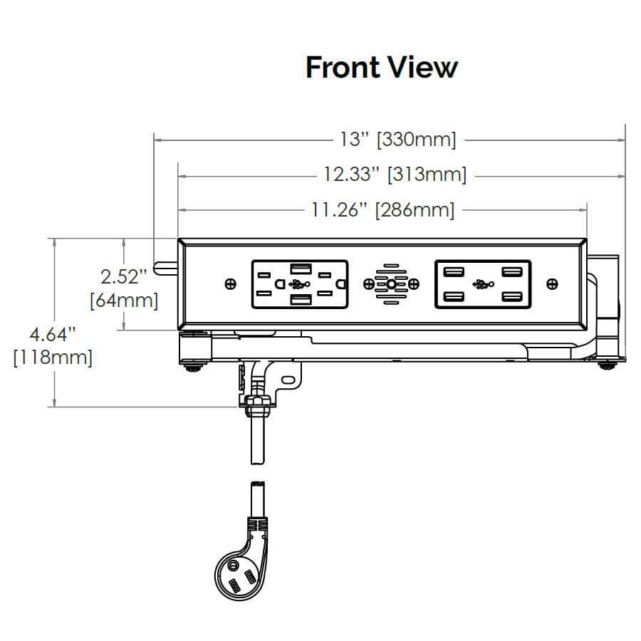 In-Drawer Outlet with 20 Amp AC Outlets USB-C USB-A Ports White C1394