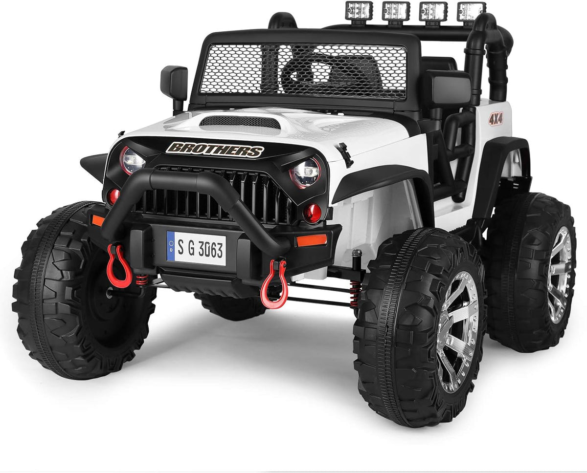 White Kids Ride On Electric Car with Remote Control R64726