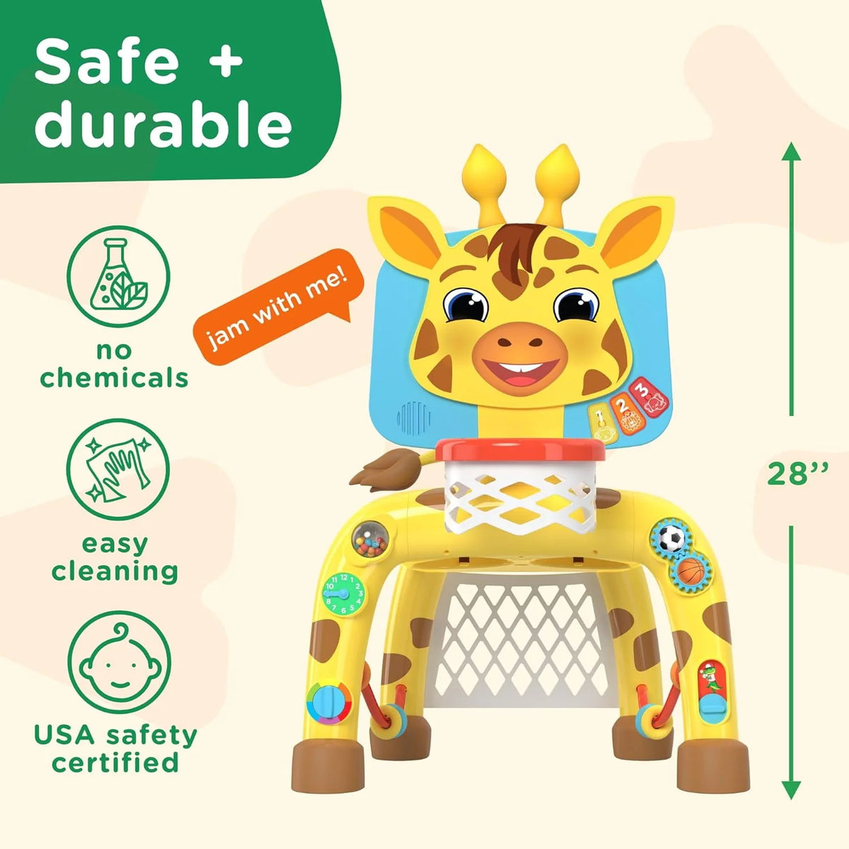 Giraffe Basketball Hoop & Soccer Goal Activity Center V87924