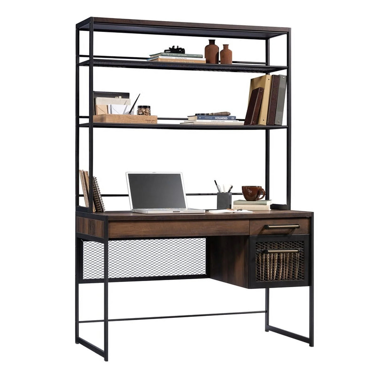 Engineered Wood Computer Desk with Hutch I824951