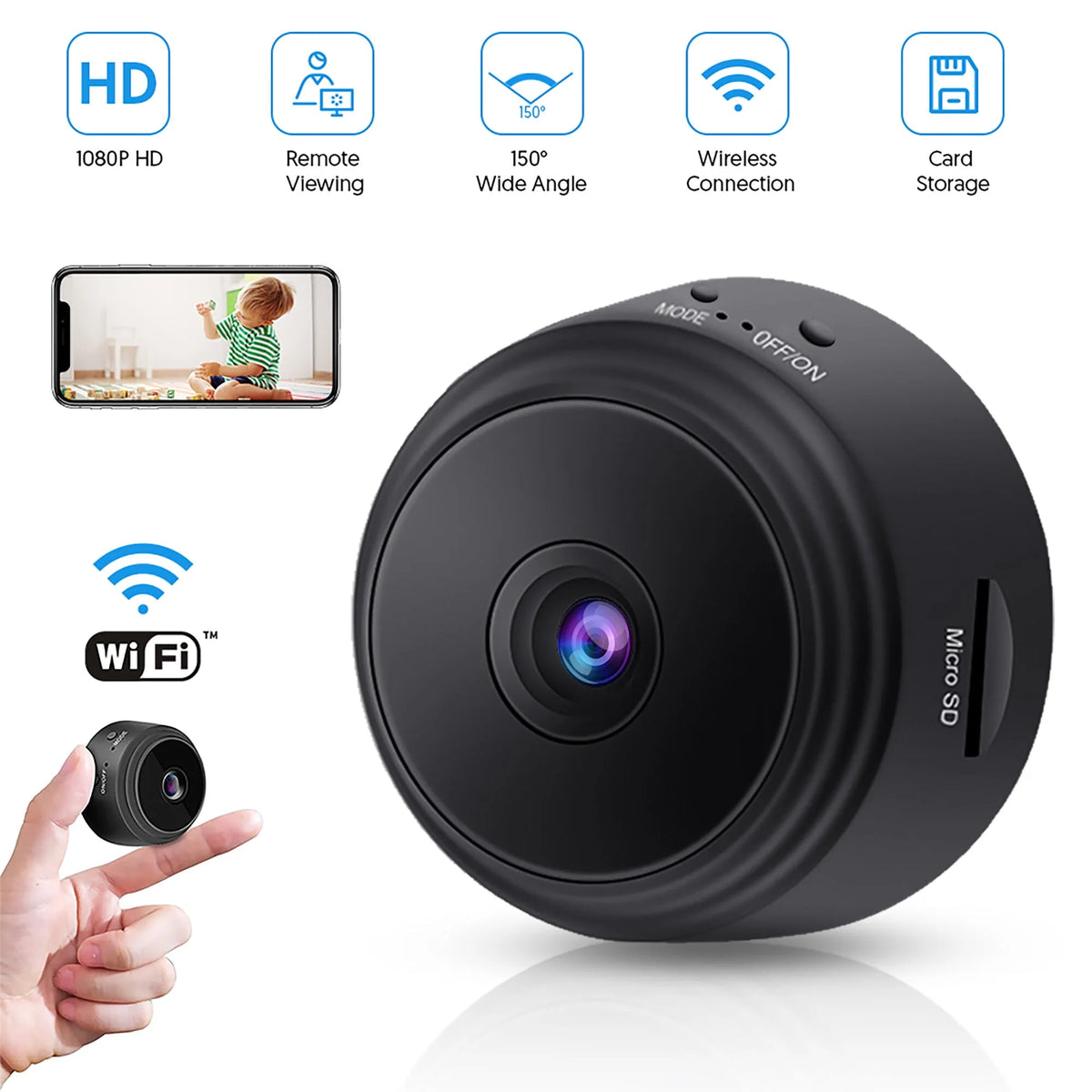 Wireless Wifi Night Vision 1080P HD Mini Indoor Camera A863865