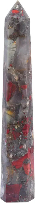 African Blood Stone Tower Hexagonal Column Healing Crystal Wand 3-3.5 Lbs X95542