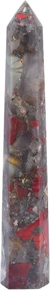 African Blood Stone Tower Hexagonal Column Healing Crystal Wand 3-3.5 Lbs X95542