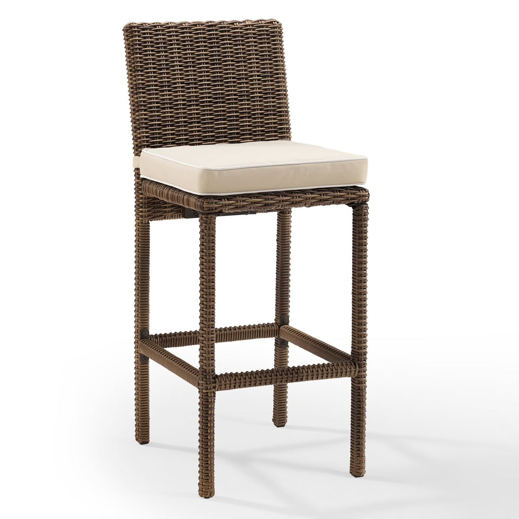 Wicker Patio Bar Stool Set of 2 V136469