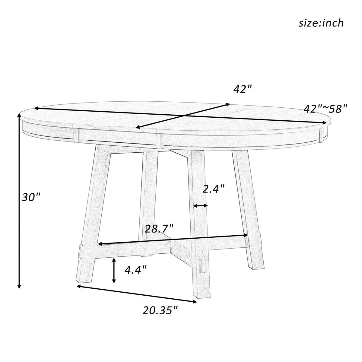 Round Extendable Dining Table B1032
