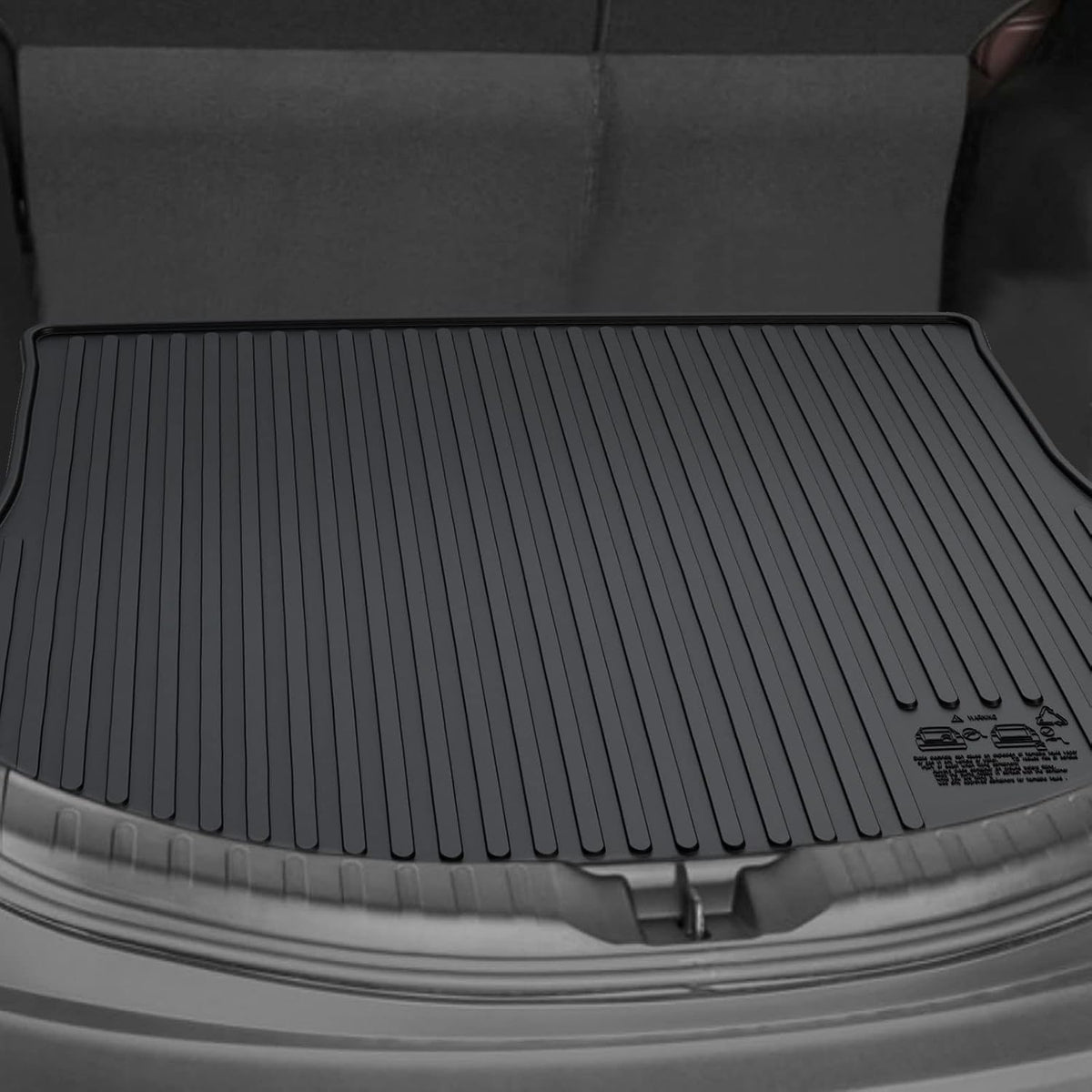 Black Rear Cargo Mat Trunk Liner Pack of 2 L15601