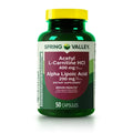Acetyl L-Carnitine 400 mg Alpha Lipoic Acid 200 mg Capsules 50 Count A74747