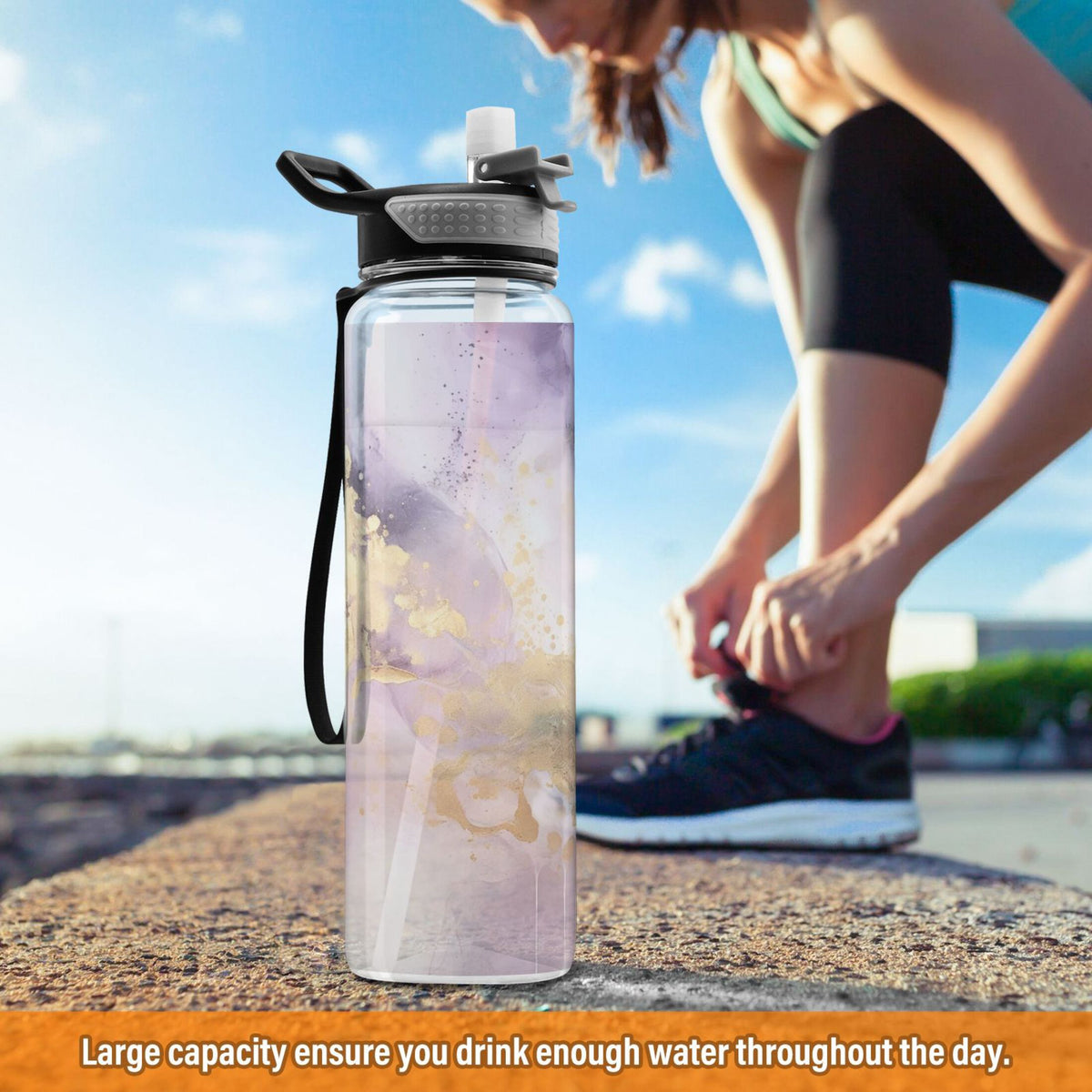 32oz Tritan Leakproof Water Bottle with Straw B3944