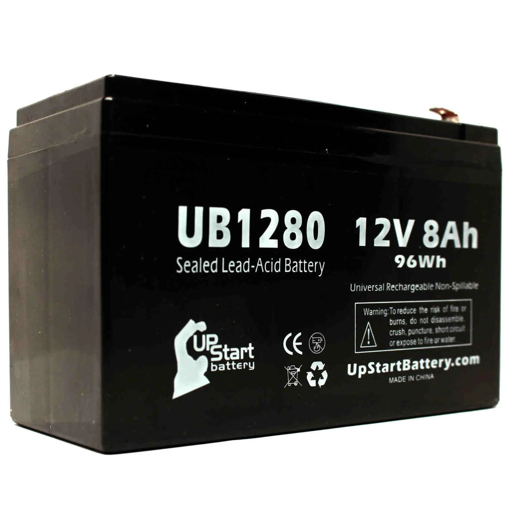 3x Pack Replacement Sealed Lead Acid Battery (12V, 8Ah, 8000mAh, F1 Terminal, AGM, SLA) with 6 F1 to F2 Terminal Adapters O9449