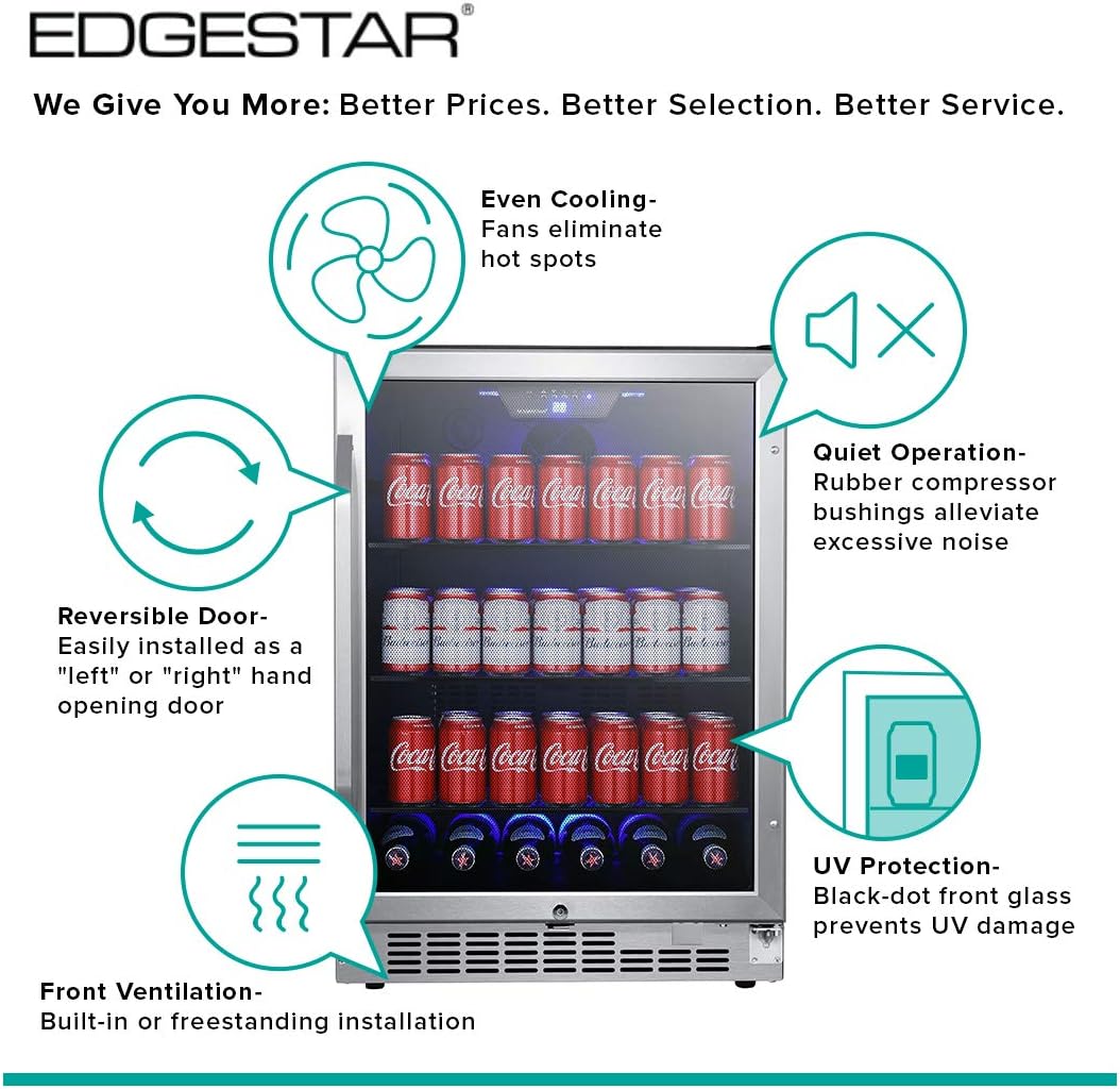 142 Can Built-In Beverage Cooler with Tinted Door Q7573