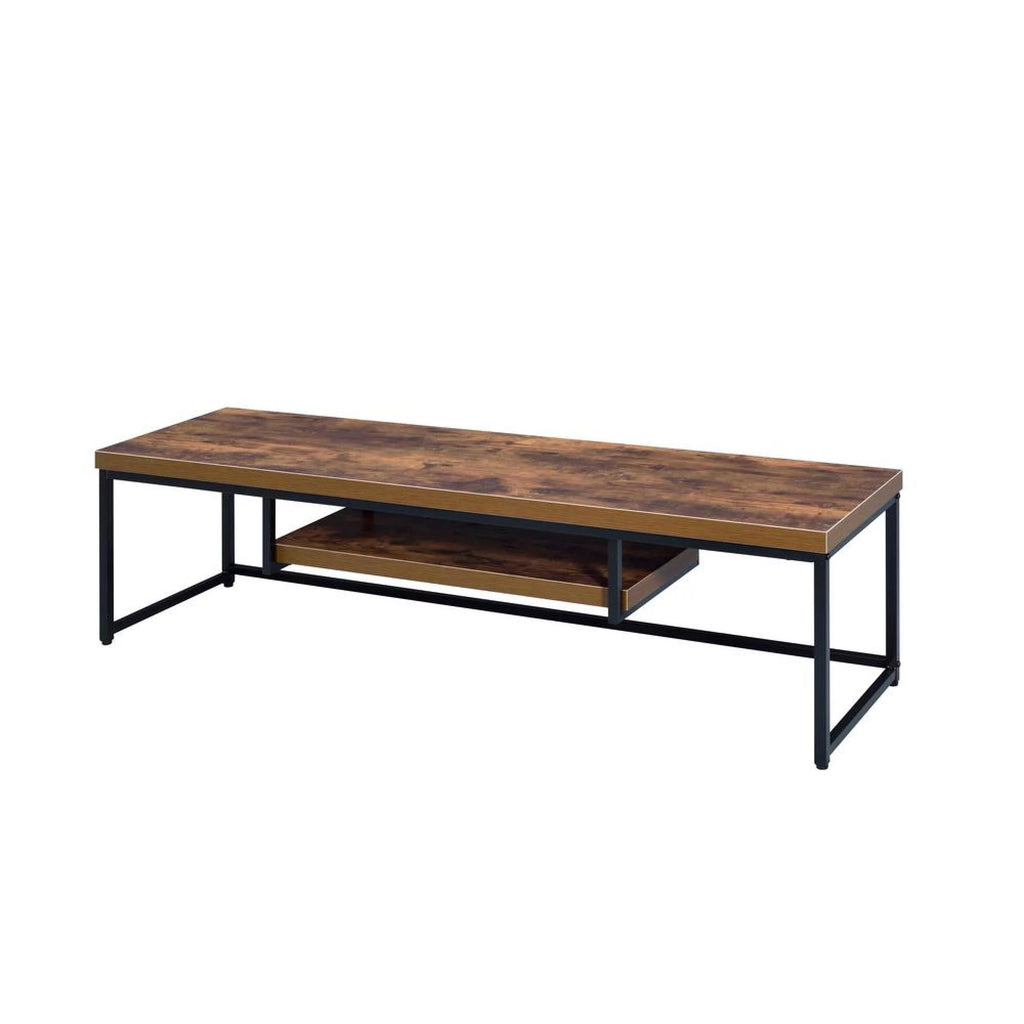 Weathered Oak Black TV Stand Q6657