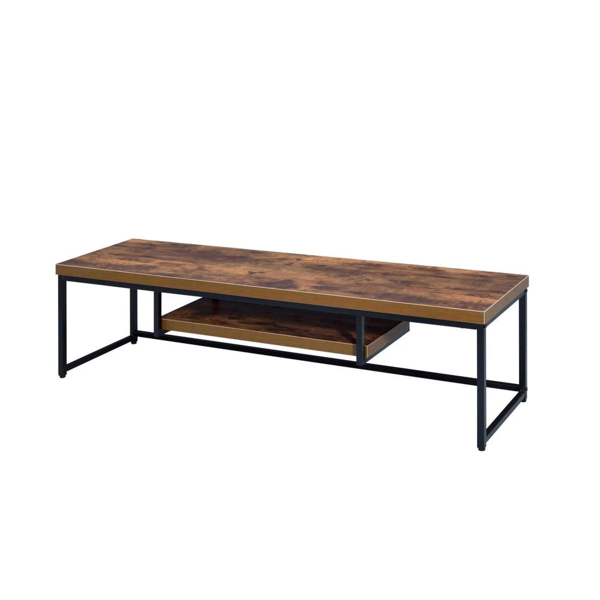 Weathered Oak Black TV Stand Q6657