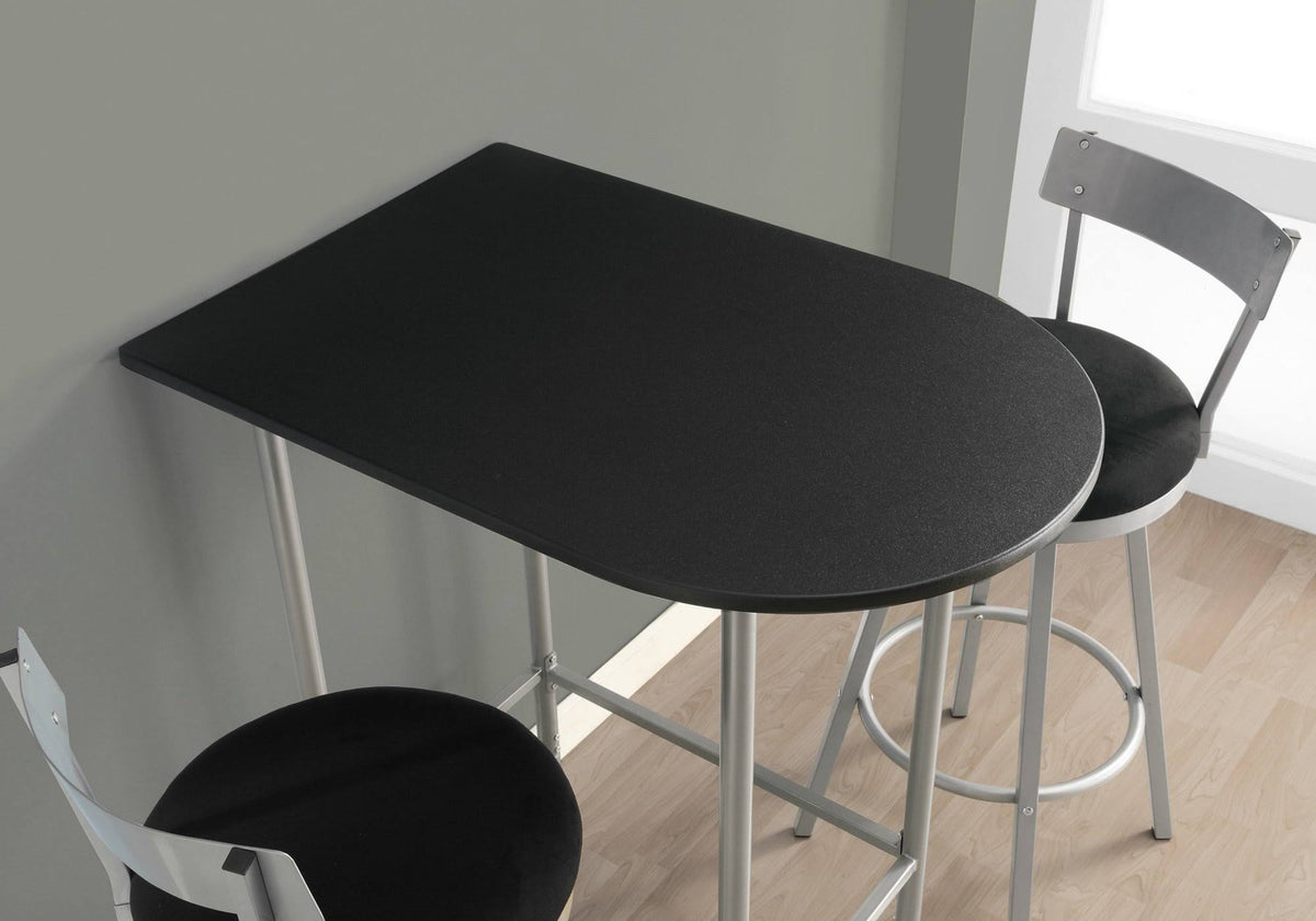 Black Silver MDF Metal Home Bar B46908