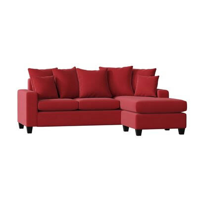 82x22 Wide Reversible Sofa u0026 Chaise Red M103876