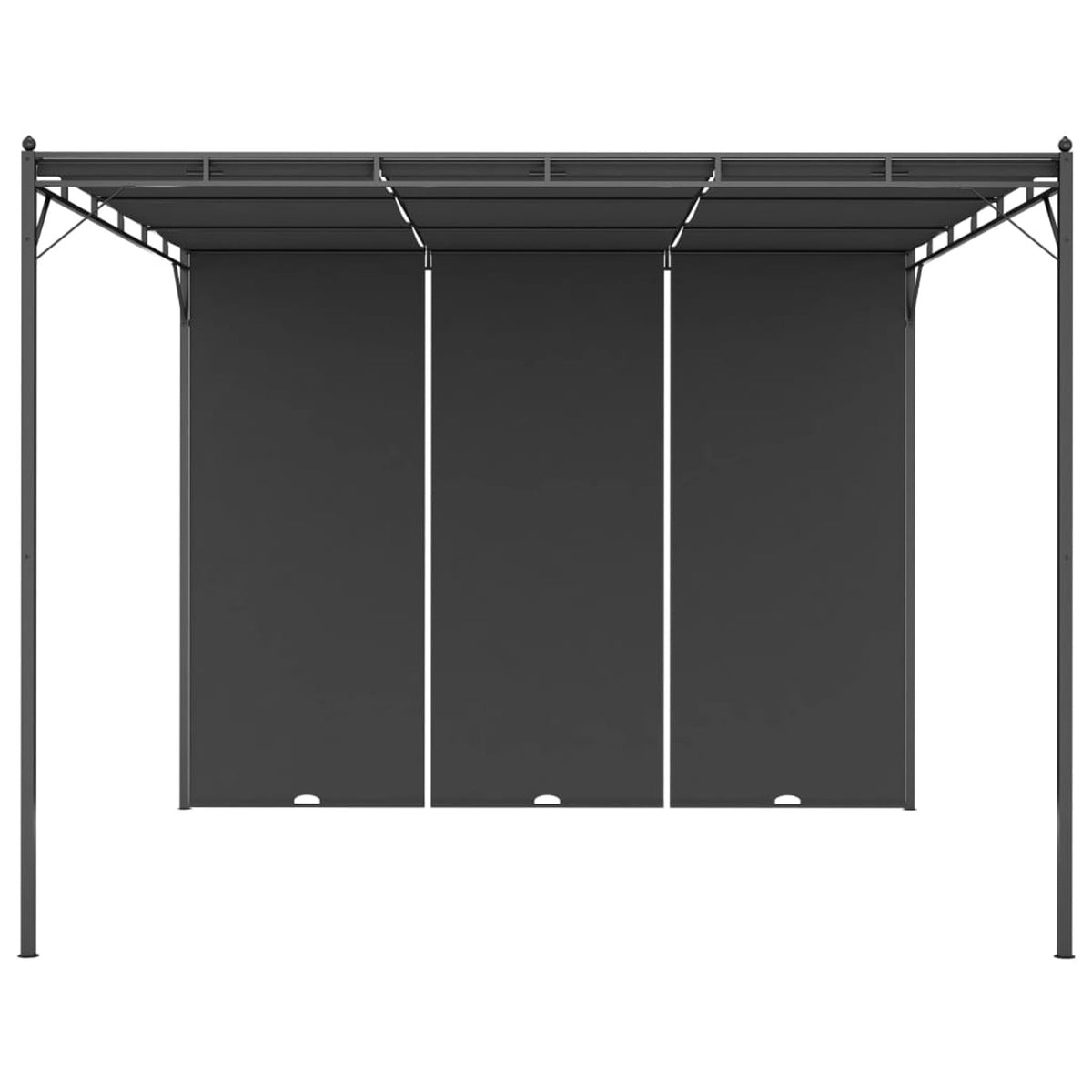 Garden Gazebo with Side Curtain Steel Frame Sun Shade Shelter 118.1 x 118.1 x 88.6 Inches Y58270