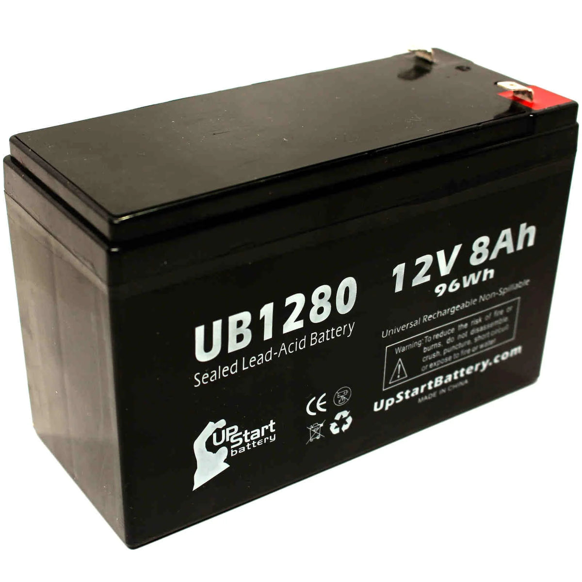 3x Pack Replacement Sealed Lead Acid Battery (12V, 8Ah, 8000mAh, F1 Terminal, AGM, SLA) with 6 F1 to F2 Terminal Adapters O9449