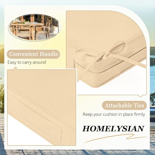 Waterproof Outdoor Chair Cushions Set of 2, Square 19 x 19 with Ties and Removable Covers L45021