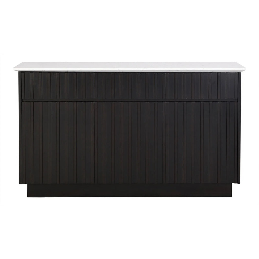 3-Door Wood Server with Marble Top N3120